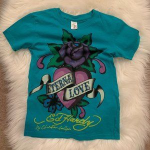 Teal Ed Hardy Kid's Top